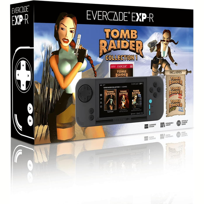 Evercade EXP-R Handheld Console with Tomb Raider 1-3