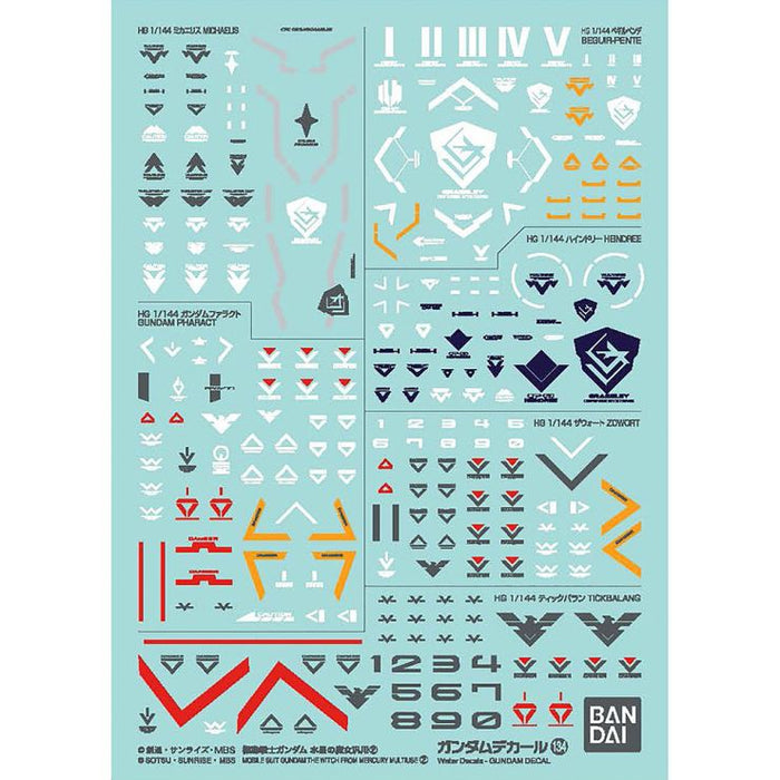 Bandai Gundam Water Decal 134 - 1/144 (The Witch From Mercury Set 2)