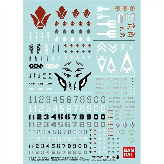 Bandai Gundam Water Decal 103 - Iron-Blooded Orphans Set 1