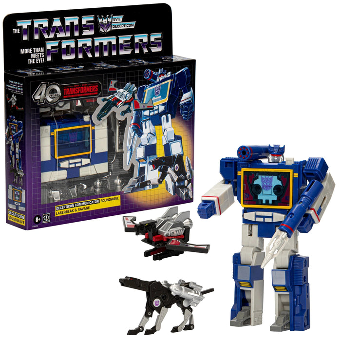 Transformers Retro 40th Anniversary Decepticon Soundwave, Laserbeak & Ravage