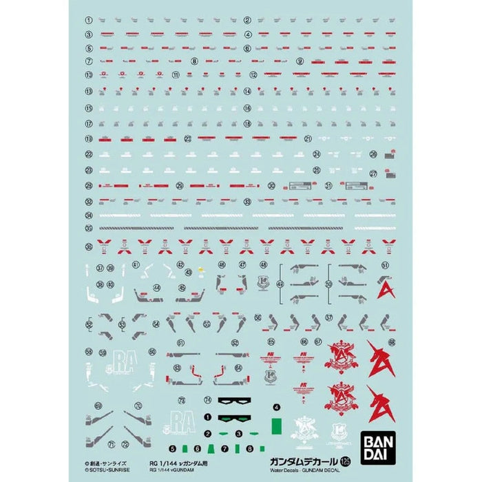 Bandai Gundam Water Decal 125 - 1/144 RG Nu Gundam Set