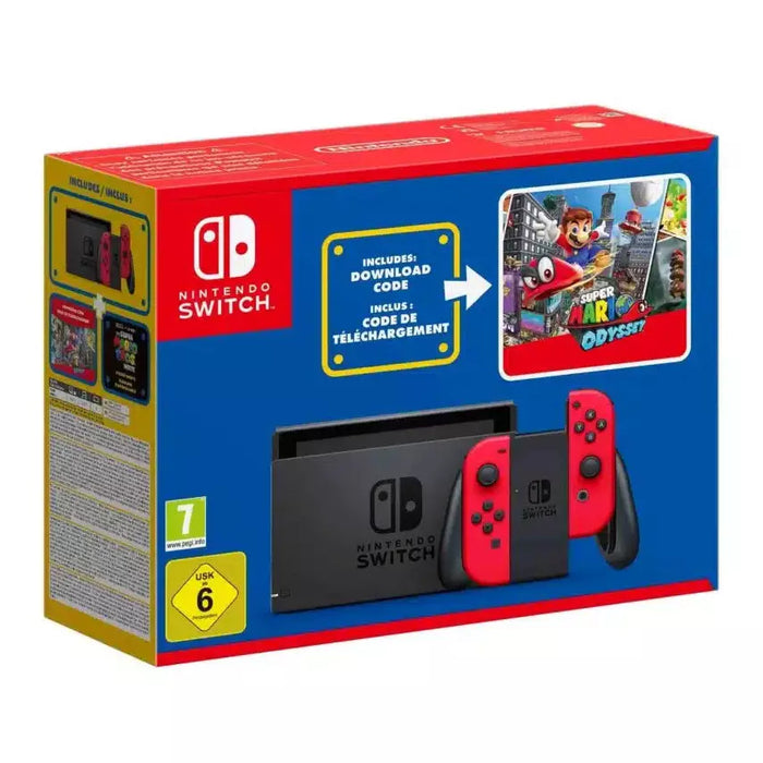 Nintendo Switch Console (Red) & Super Mario Odyssey