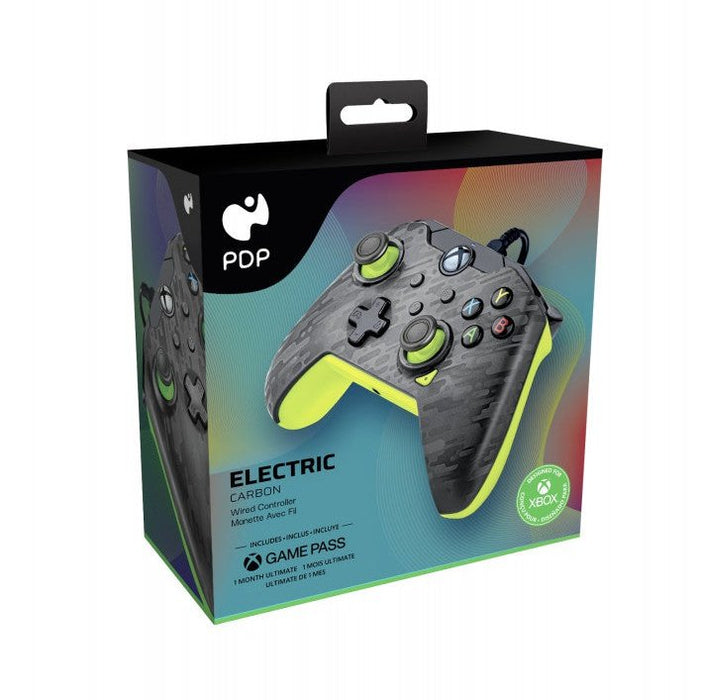 PDP Xbox Electric Carbon Wired Controller With 1 Month Game Pass Free